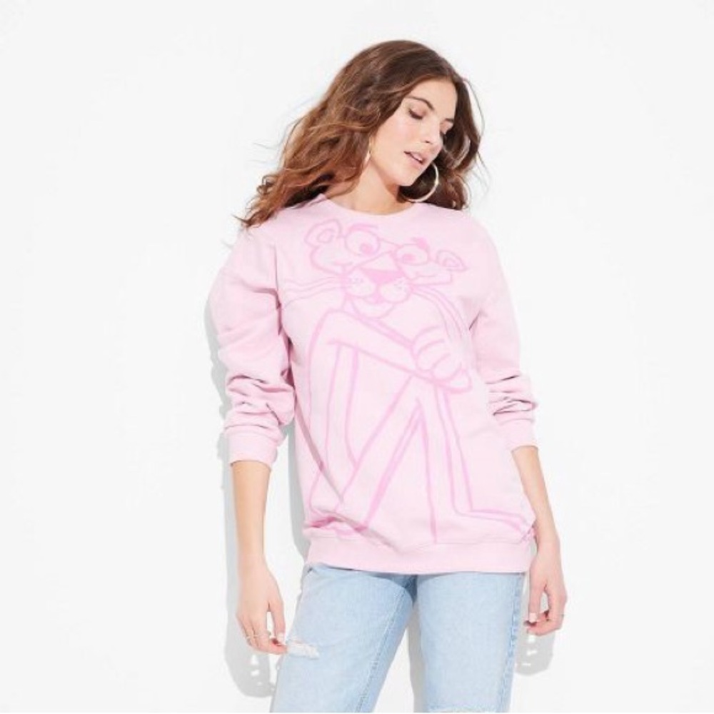 Pink Panther Oversized Graphic Sweatshirt